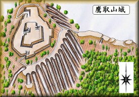 [完成品] 鷹取山城（直方市頓野鷹取山）日本の城　お城のジオラマ模型　プラモデル　城郭模型