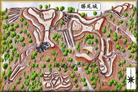 [完成品] 勝尾城(鳥栖市牛原町城山）日本の城　お城のジオラマ模型　プラモデル　城郭模型