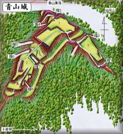 [完成品] 青山城・割谷城（小川町青山字立巌）日本の城　お城のジオラマ模型　プラモデル　城郭模型