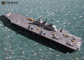 海上自衛隊　ヘリコプター搭載護衛艦 いずも型　「いずも」、「かが」の2隻が作れる　 ペーパークラフト ファセット　 1/900サイズ　陸上自衛隊洋上迷彩仕様のV−22オスプレイを付属。紙模型