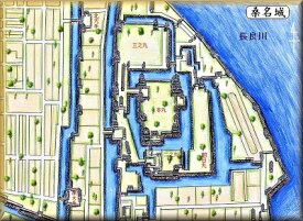 [完成品] 　桑名城（桑名市九華公園）　日本の城　お城のジオラマ模型　プラモデル　城郭模型