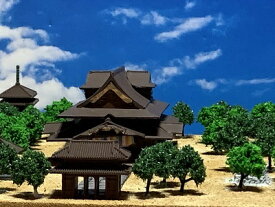 [完成品] 定額山　信濃　善光寺　ケース付き　ミニサイズ　国宝　日本の寺院　お寺　ジオラマ　模型　プラモデル　建物模型