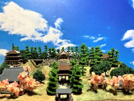 [完成品] 宝積山 無動院 光前寺　ケース付き　ミニサイズ　国宝　日本の寺院　お寺　ジオラマ　模型　プラモデル　建物模型