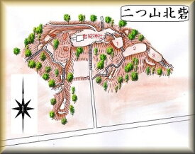 [完成品] 　二ツ山北砦・藤五郎山（藤枝市青葉町字岩城山）　日本の城　お城のジオラマ模型　プラモデル　城郭模型