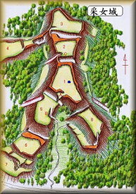 [完成品] 　采女城（四日市市采女町字北山）日本の城　お城のジオラマ模型　プラモデル　城郭模型