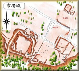 [完成品] 　市場城・朝倉城（四日市市市場町字的場）日本の城　お城のジオラマ模型　プラモデル　城郭模型