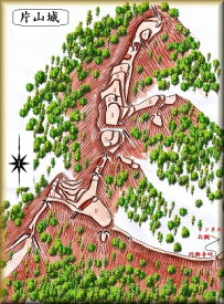 [完成品] 片山城　(池田町片山）日本の城　お城のジオラマ模型　プラモデル　城郭模型