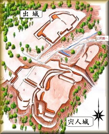 [完成品] 　宍人城（南丹市園部町宍人平37）日本の城　お城のジオラマ模型　プラモデル　城郭模型