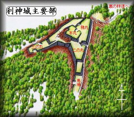 [完成品] 　利神城(兵庫県佐用町平福）　　日本の城　お城のジオラマ模型　プラモデル　城郭模型