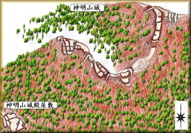 [完成品] 神明山城殿屋敷（大野市佐開）日本の城　お城のジオラマ模型　プラモデル　城郭模型