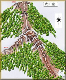 [完成品] 戌山城（大野市犬山3－1）日本の城　お城のジオラマ模型　プラモデル　城郭模型