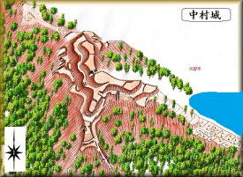 [完成品] 中村城（氷見市中村栗屋山）　日本の城　お城のジオラマ模型　プラモデル　城郭模型
