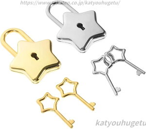【送料無料】小さなロッカーの鍵 鍵でロックする 星型のロック 日記ロック 貯金箱のロック 宝箱の鍵 宝石箱ボックス 南京錠