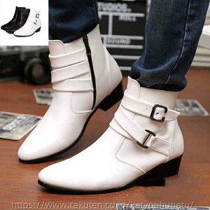 【送料無料】ビジネスシューズ3色 イギリス風 エンジニアブーツ 身長5cmUP ショート ウエスタンブーツ シークレット メンズ