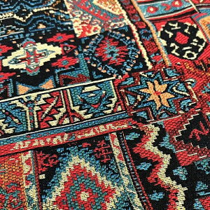 【送料無料】145cm幅 90cm単位 ジャカード生地 生地 布 布地 色織り生地 やや厚手 混紡 民族風 幾何 チェック 菱形 楽天海外通販