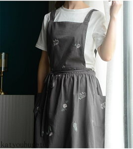 【送料無料】大きいサイズ 撥水 北欧 保育士 刺? 花柄 大人可愛い おしゃれ 先生 幼稚園 ロング丈 かわいい レディース かぶるだけ