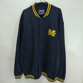 【中古】CHAMPS ミシガン大学 ウルヴァリンズ Michigan Wolverines ボタンダウン スウェット ジャケット スタジャン XL