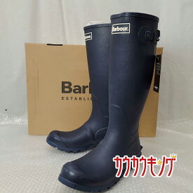 【中古・未使用品】バブアー Bede Wellington Boots ビード・ウェリントンブーツ ラバーブーツ サイズ8(27.5cm) ネイビー メンズ Barbour