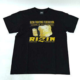 【中古・未使用品】RIZIN ライジン チャンピオンベルト Tシャツ L ブラック メンズ 格闘技