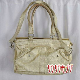 【中古】REBECCA MINKOFF レベッカ・ミンコフ 金ラメ ハンドバッグ ショルダーバッグ レディース