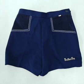【中古】バタフライ タマス ステッチ セブンショーツ 卓球 ウェア ハーフパンツ S ネイビー レディース Butterfly ジュニア