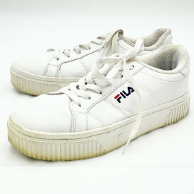 【中古】フィラ SL OXFORD COURT オックスフォード スニーカー 23.5cm ホワイト UFW20003-125 レディース FILA シューズ