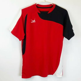 【中古】ヤサカ 卓球 ゲームシャツ 半袖 JTTA M レッド×ブラック レディース Yasaka