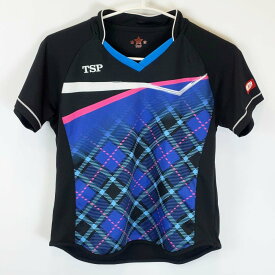 【中古】TSP 卓球 ゲームシャツ 半袖 JTTA L レッド×ブラック レディース