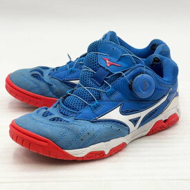 【中古】ミズノ 卓球シューズ ウェーブメダル SP4 23.5cm ブルー×ホワイト 81GA211222 レディース MIZUNO