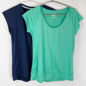 【中古】[2点セット] ルコック PUMA ドライシャツ プラシャツ サイズM/L レディース スポーツ テニスウェア