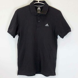 【中古】アディダス 半袖 ポロシャツ CLIMA365 M ブラック メンズ ADIDAS スポーツウェア テニス ゴルフ