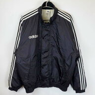 【中古】アディダス 90s ウインドブレーカー ナイロンジャケット ヴィンテージ O ブラック AS-4764 メン…