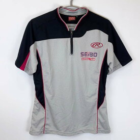 【中古】ローリングス 聖望学園高校 野球部 ハーフジップシャツ 練習着 M Rawlings トレーニングウェア