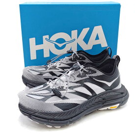 【中古・未使用品】ホカ MAFATE SPEED 4 LITE TS マファテ スピード 4 ライト シューズ 23.5cm ブラック ホワイト 1168971 HOKA
