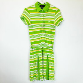 【中古】ヨネックス ワンピース 半袖 M グリーン レディース YONEX テニスウェア