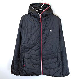 【中古】フィラ 中綿ジャケット キルティング LL ブラック FILA テニス ウォームアップ 防寒