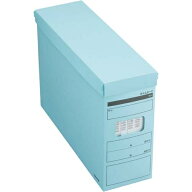 カウネット　「カウコレ」プレミアム タイムカードボックス　蓋付　ブルー　3個