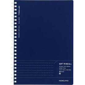 コクヨ ソフトリングノートBizドットB罫50枚A5紺×5