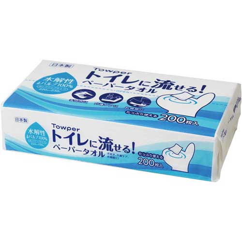 日本製紙クレシア トイレに流せるペーパータオル　２００枚入