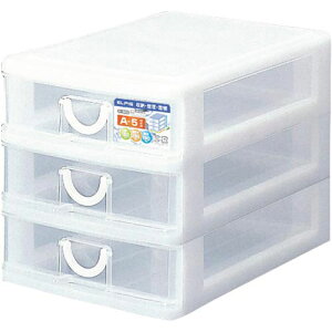 サンコープラスチック エルピスA5 浅型3段 白 3個入