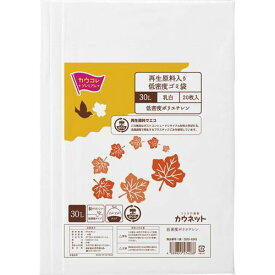 カウネット　「カウコレ」プレミアム 取り出しやすい再生原料入LDゴミ袋30L乳白×5