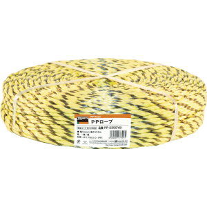 トラスコ中山 PPロープ 幅5mm×長さ300m 黄黒【取寄商品】