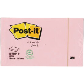 スリーエム　ジャパン ポストイット　再生紙ノート75×127　ピンク1冊