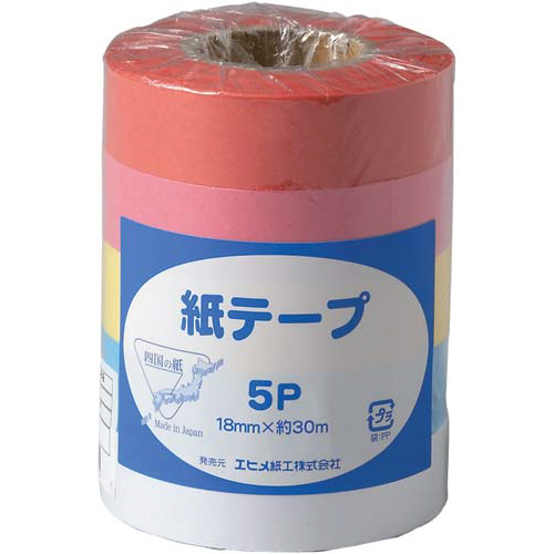 エヒメ紙工 紙テープ ５色セット - 文房具・事務用品