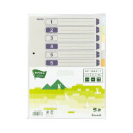 カウネット カラー仕切カード　A4縦　2穴　12山　5組