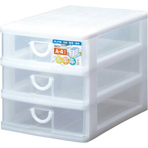 サンコープラスチック エルピスA4 浅型3段 白 1個