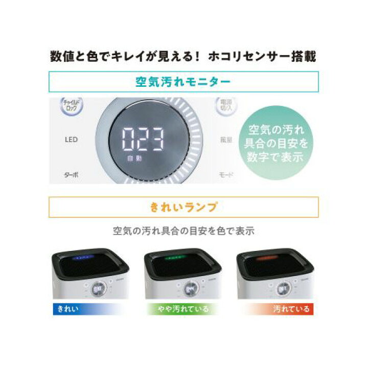 楽天市場】アイリスオーヤマ 空気清浄機 45畳 ホワイト IAP 