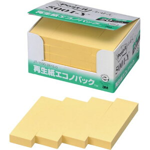 スリーエム ジャパン ポストイット 再生紙ふせん 75×25 黄20冊