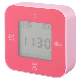 イケア KLOCKIS クロッキス (ピンク 時計)/温度計/アラーム/タイマー IKEA 時計 目覚まし時計 置き時計 105.597.14