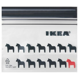 イケア イースタード 25枚入りプラスチック袋 フリーザーバッグ ジッパー 袋 (袋Horse) ブラック 黒 馬 箱無し バラ売り 透明袋 保存袋 IKEA ISTAD 小分け キッチン 洗面 食品 お菓子 ギフト